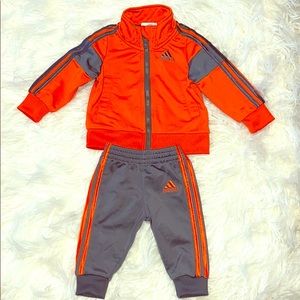 Infant PUMA Orange and Grey tracksuit 3 months